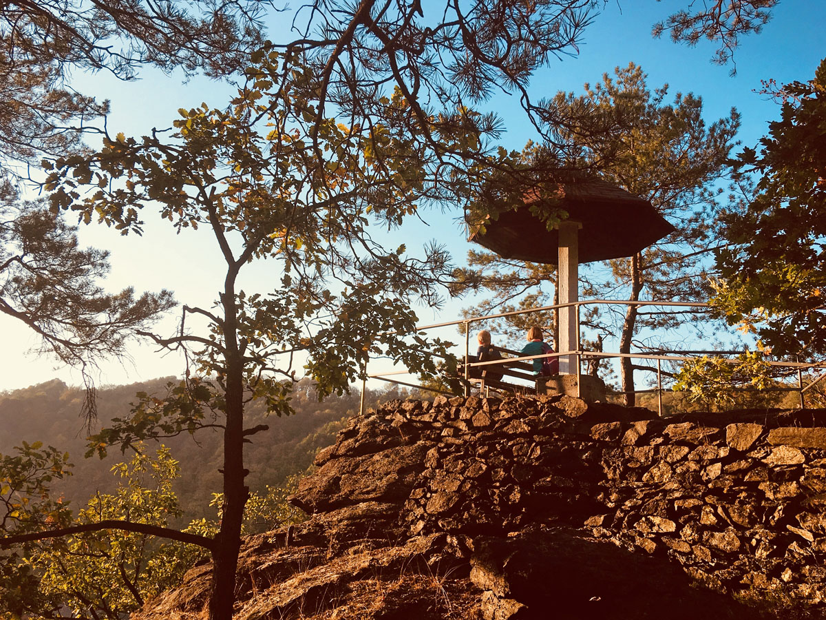 Aussichtspunkt Pilz am Wanderweg um Glashütte
