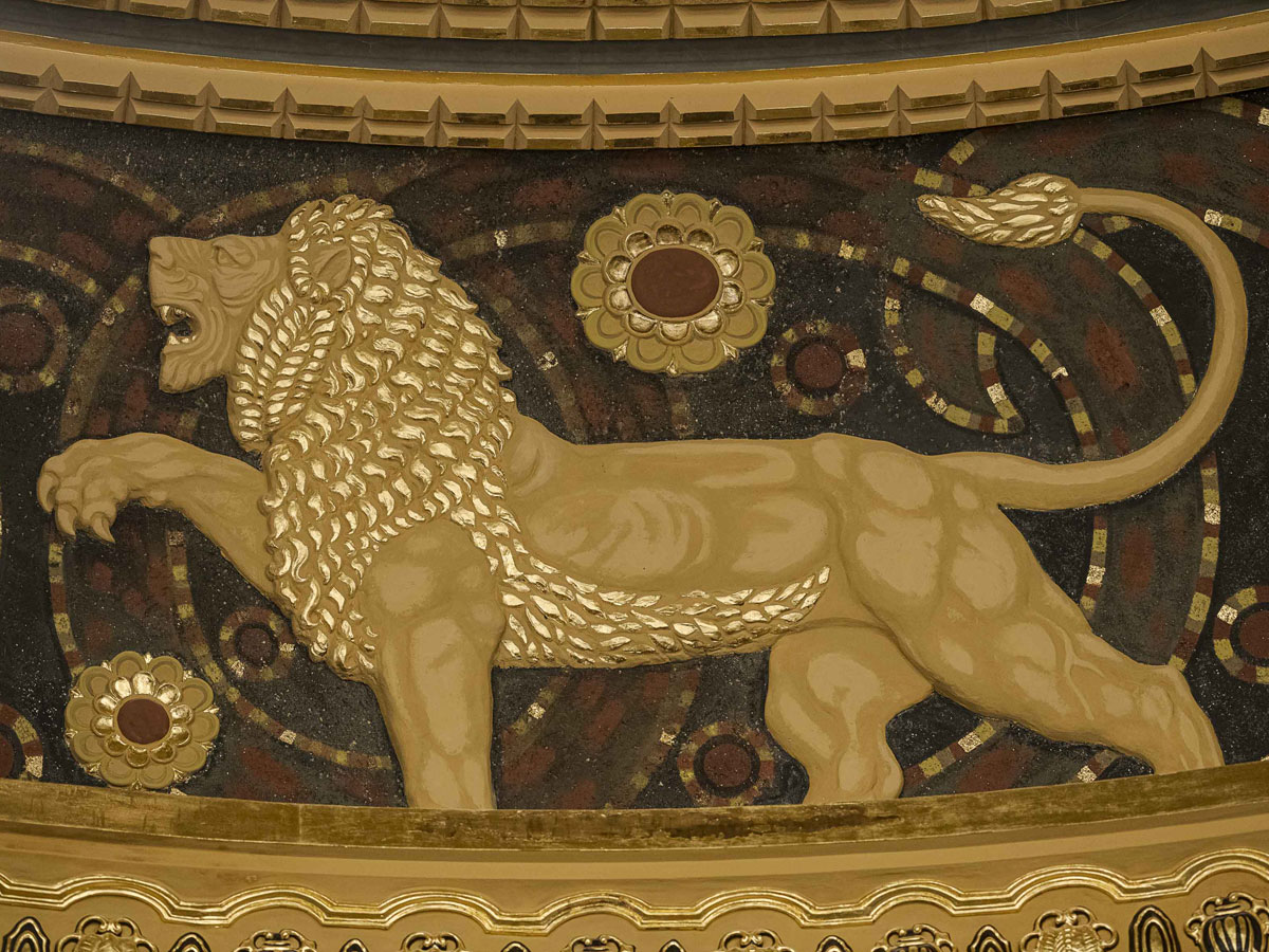 Detail Löwe Decke Kuppelsaal Synagoge Görlitz